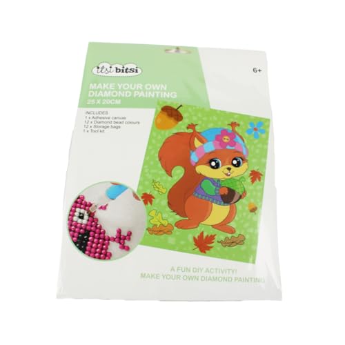 Pracht Creatives Hobby 6050-25021 Diamond Painting Set, motif écureuil, accessoires inclus, dimensions env. 25 x 20 cm, kit de bricolage pour peindre avec des...