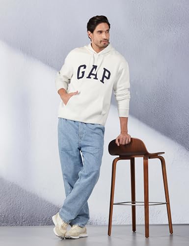 Image of Gap Men Embroidered Relaxed Fit Full Sleeve Hoodie