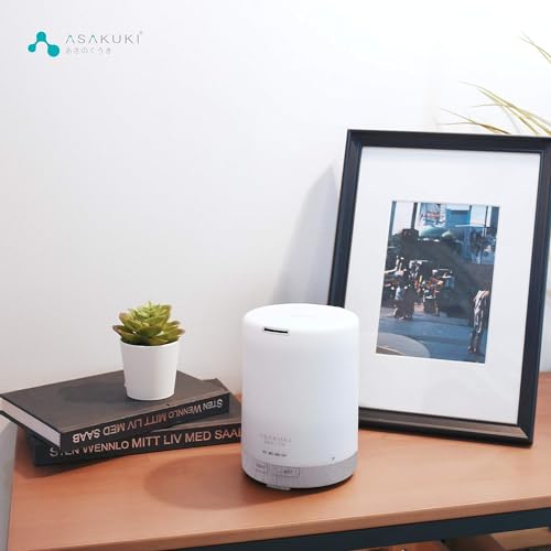 Image of ASAKUKI 300ML Essential Oil Diffuser, Quiet 5-in-1 Premium Humidifier, Home Fragrance Aroma Diffuser with 7 LED Color Changing Light and Auto-Off Switch -White