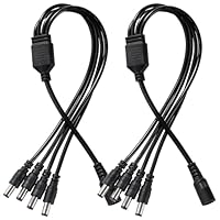 KUOQIY 2 Stücke 5.5x2.1 mm 5-24 V 1 Buchse auf 4 Stecker DC Power Splitter Kabel, 4 Wege DC Verteiler Kabel, Kamera-Splitterkabel, für CCTV-Kameras, LED-Lichtleiste, Router