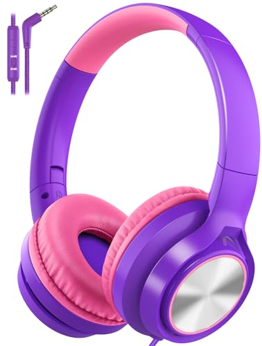 Voopwink Kids Headphones with Microphone, Wired Over Ear Headsets with Limited Volume 85dB/ 94dB for...