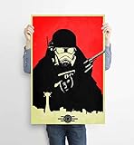 XING SIGNS New Vegas Ranger Fallout Robot Apocalypse Futurism Game Poster Print,Wall Art Canvas...