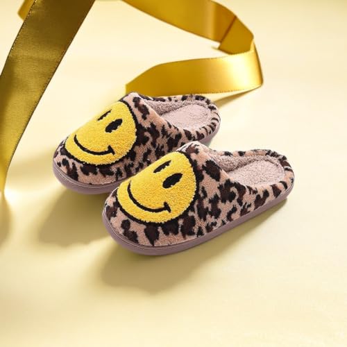 Smile Face Slippers Retro Smile Slippers Comfy Smile Face Slippers for Women Cozy Happy Face Slippers with Smile Face Preppy Slippers Casual Slippers Unisex4