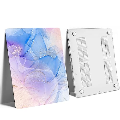 Coque MacBook Pro 13 rigide bleue et rose pour modèle A2338 M1 à A1706