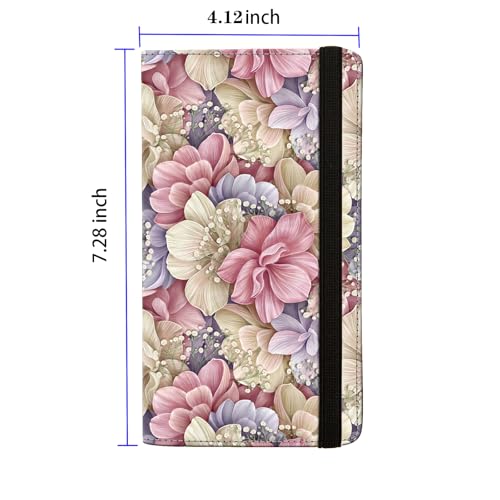 Image of checkbook cover,Checkbook Cover for Duplicate Checks,RFID Checkbook Register Cute Wallet women Men Credit Card Holder (Pink Flower)