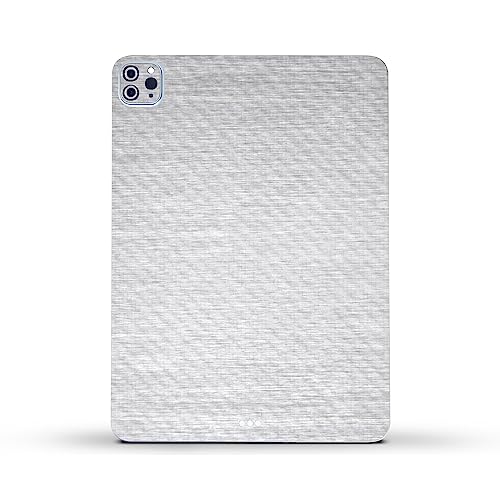 Image of MightySkins Carbon Fiber Skin Compatible with Apple iPad Pro 11 inch M2 4th Gen (2022) Full Wrap Kit - Brushed Aluminium | Protective, Durable Textured Carbon Fiber Finish | Made in The USA