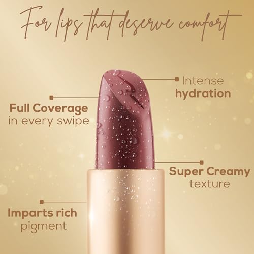 Image of RENEE H2O Hydrating Creme Lipstick - Mauve Lagoon, Super Glossy, Lightweight, Non-drying & Hydrating, Easy Glides Formula with Intense Pigment, Shea Butter, Hyaluronic Acid, Jojoba Oil Infused
