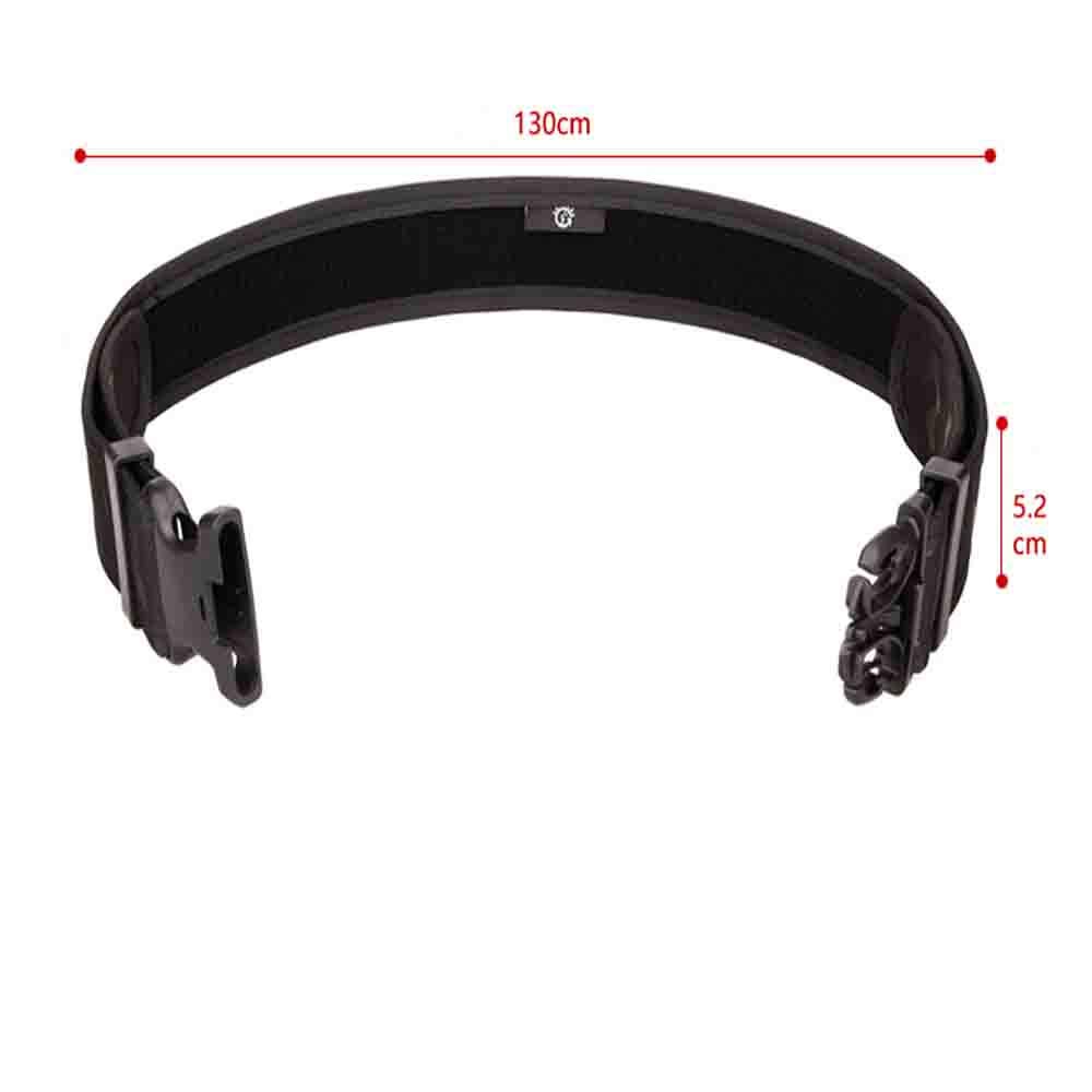 Gocher Tactical Combat Gear Muti-Function Waist Belt for CS Extended Belt Quick-Hanging Hard Belt Double Buckle Belt-BK