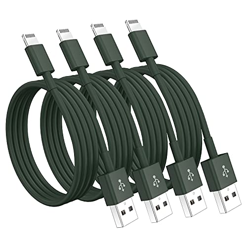 Image of 4 Pack [Apple MFi Certified] Apple Charging Cables 6ft, iPhone Chargers Lightning Cable 6 Foot, Fast iPhone Charging Cord for iPhone 12 /11 /11Pro /11Max / X /XS /XR /XS Max /8 /7, ipad(Dark Green)