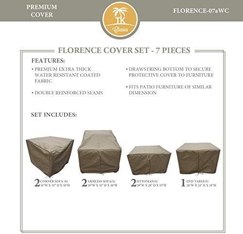 TK Classics FLORENCE-07aWC FLORENCE-07a Protective Set Covers and Storage, Beige