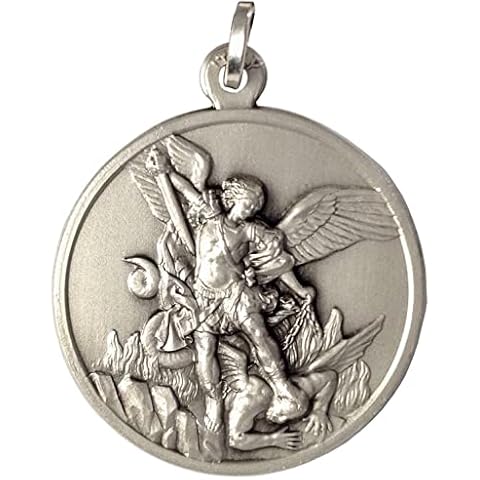 925 STERLING SILVER SAINT MICHAEL THE ARCHANGEL MEDAL - BIG SIZE - MADE IN HIGH RELIEV Cover