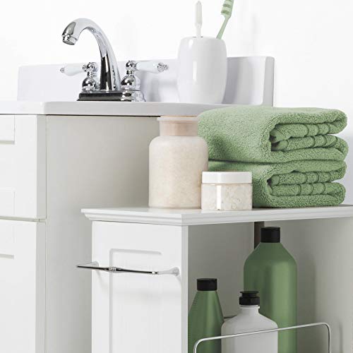 Zenna Home Slim Bath Shelves, Freestanding Moveable Bathroom Storage, White 8 Inch - Thumbnail 4