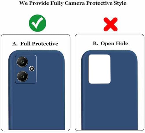 Image of A rtistque Liquid Silicone Back Cover Case for Mi Redmi 12 5G / Poco M6 Pro 5G Shockproof TPU Soft Flexible with Camera Protection - Blue