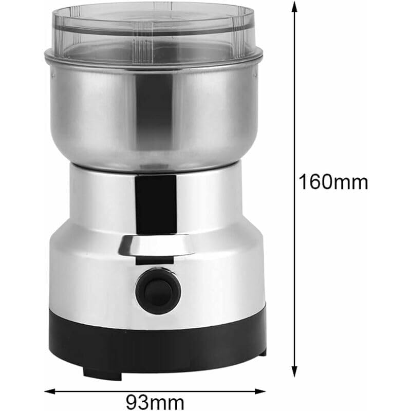 Moulin à Café électrique Moulin Noix et Céréales, Broyeur Alimentaire en Acier Inoxydable Moulin à Café Et Mixeur électrique Broyeur pour Grains de Café, Graine de Lin et Autres épices 14500tr/Min