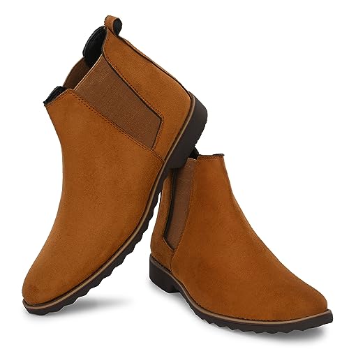 Image of Attitudist Mid Top Round Toe Chelsea Boots For Men