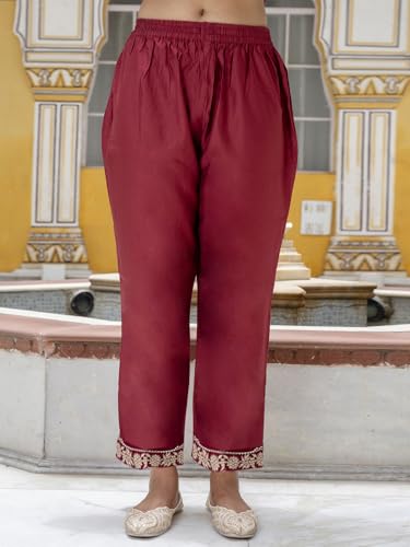 Image of VredeVogel Kurta Set with Dupatta | Embroidered Viscose Rayon Kurta Pant Set for Women | Women's Ethnic Casual Kurti Set