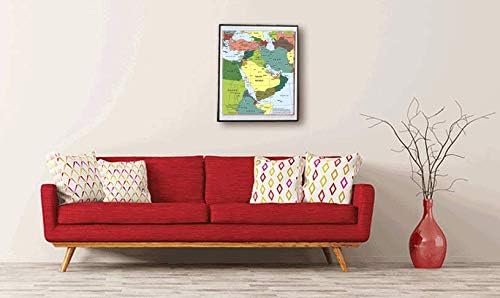 Miniatura 6 de Mapa de la CIA de Oriente Medio  Iraq Irán Israel Póster Político 2003  Palestina, Franja de Gaza, Cisjordania, Líbano, Irán, Irak  Guerra en Israel