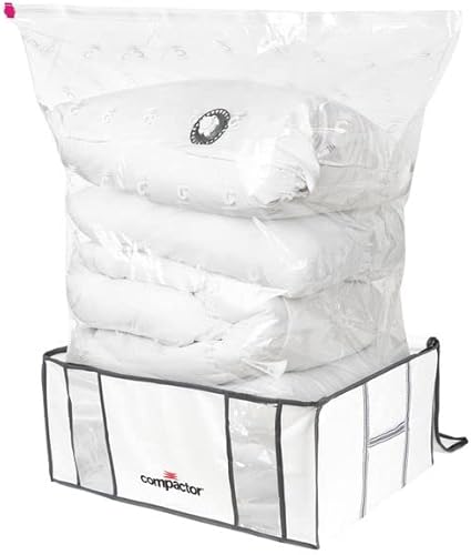 COMPACTOR Vacuum Storage Bag XXL Semi-Rigid Polypropylene + Nylon Vacuum Sealer Bag Cube Storage Organizer with Compressed Storage Bag Vacuum Sealed for Clothing Storage Kitchen Storage Moving Boxes