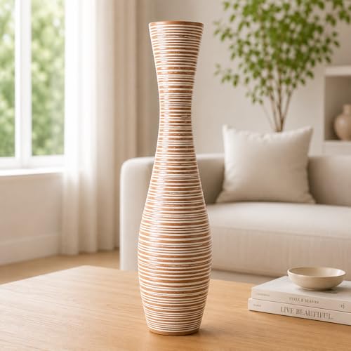 Image of Leewadee Large Floor Vase 20 inches Polyresin for Pampas Grass, Dried Flowers