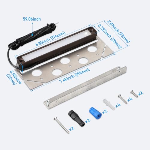 LEONLITE 7 Inch LED Hardscape Lighting, Update Retaining Wall Lights, LED Landscape Lighting, 12-24V AC/DC Paver Light Low Voltage, 3W/4W/5W Dimmable Outdoor Step Lights, 2700K Soft White, ETL, 4 Pack