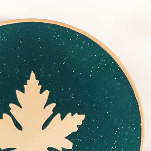 Image of Nestasia Ceramic Round Snack Plate Set of 4 (15cm Each) - Leaf Embossed Small Plates for Serving Snacks & Desserts | Microwave & Dishwasher Safe (Green, Sage Green, Blue & White)