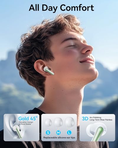 Image of Wireless Earbuds, Bluetooth 5.3 Ear Buds, Headphones with Clear Stereo Sound, 40H Playtime with LED Digital Display, IP7 Earphones Built-in Mic for Phone Tablet Sports Workout