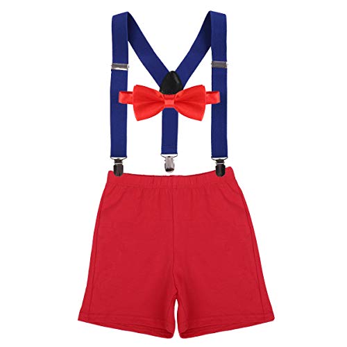 Image of IBTOM CASTLE Baby Boys 1st /2nd Birthday Cake Smash Outfit Suspenders Bloomers Bowtie Set Fishing Party Clothes