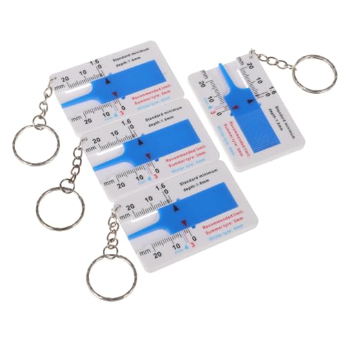 PRETYZOOM 4pcs Depth Gauge Tool Plastic Automotive Replacement Instrument Panel Gauges Tread Depth Gauge for Tires