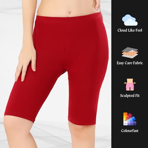 Image of TRASA Women's Cotton Fashion Biker Workout Cycling Shorts, Avialable Sizes: S,M,L,XL,2XL,3XL
