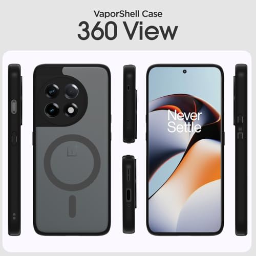 Image of Pikkme Back Cover for OnePlus 11R 5G Compatible with Mag-Safe Smoke Back | Shockproof Design | Hard Transparent Back Case (Black Smoke Mag-Safe)