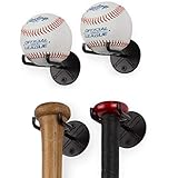 Wallniture Sporta Baseball Holder, Display Stand for Baseball Bat, Ball Storage for Wall, Bat Holder Set of 4 Black