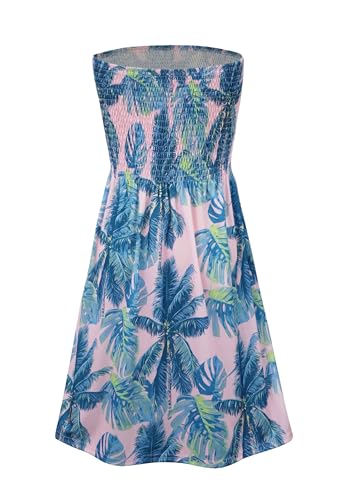 Image of Zyyfly Strapless Dress for Women Summer Beach Boho Smocked Tube Top Dress