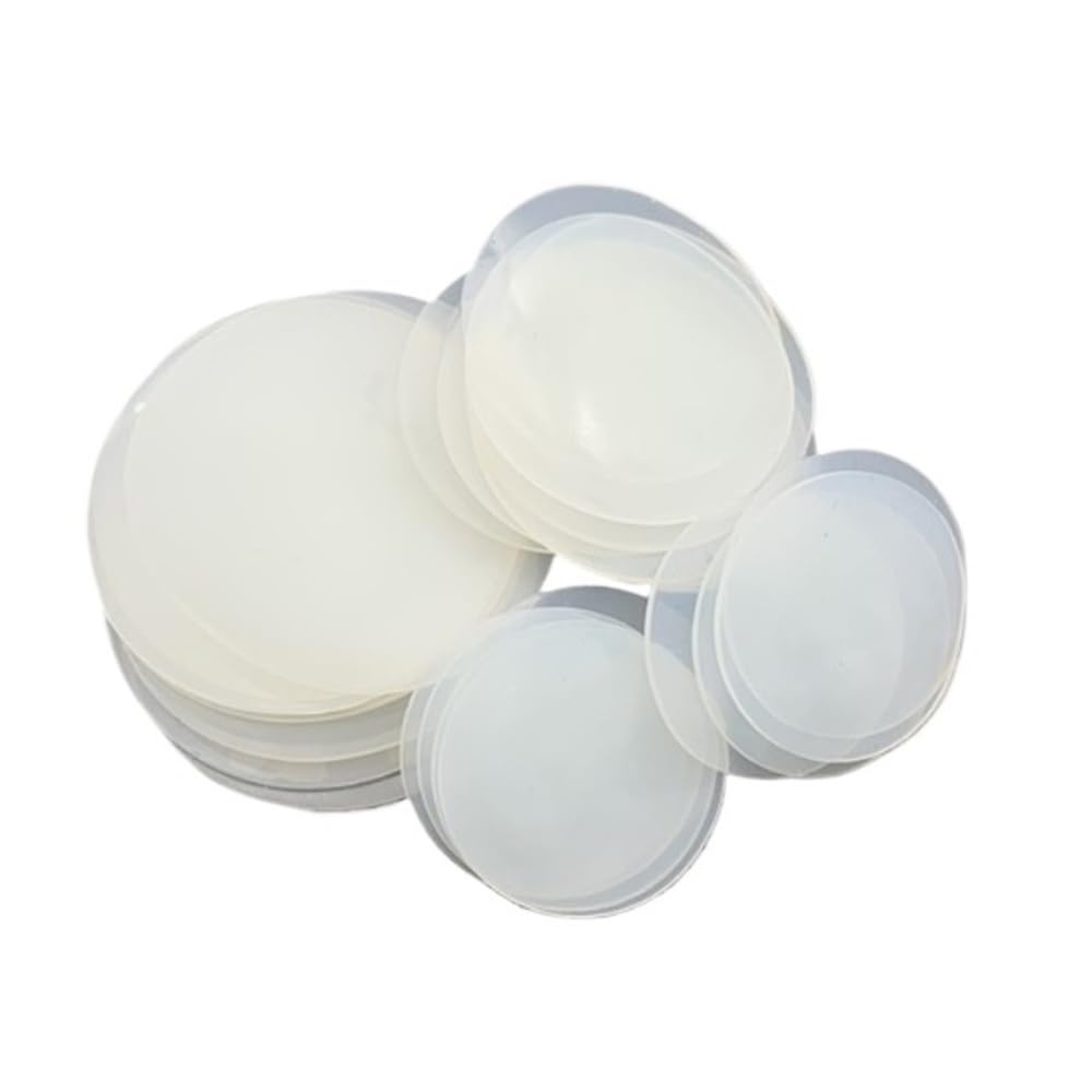20 Piezas Hojas goma silicona, almohadillas redondas macizas 0.5-6mm juntas