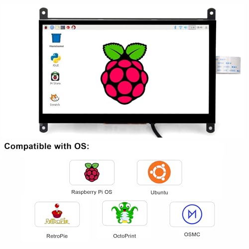 Image of OSOYOO 7 Inch DSI Touch Screen LCD Display 800x480 for Raspberry Pi 5 4 3A 3B+ 2 - Portable Capacitive Touchscreen Monitor with DSI Cable - Great for DIY IOT Circuits and Coding Beginners