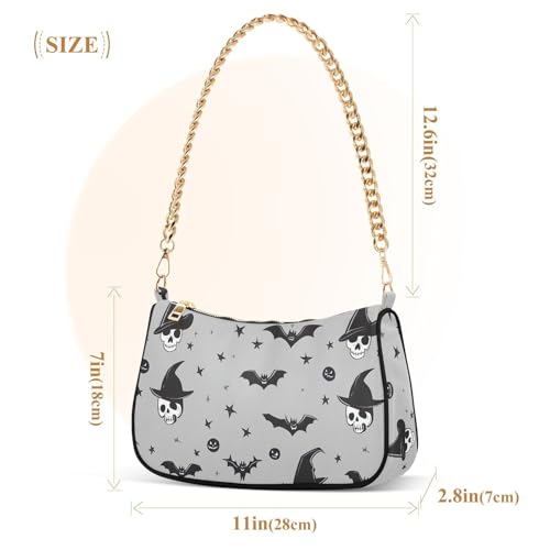 Halloweenbats Shoulder Bag for Women, Handbag with Chain Strap, Soft Purse Tote Bag for Ladies2