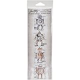 Stampers Anonymous MB-26 Tim Holtz Mini Blueprints Strip Cling Rubber Stamps, 3' by 10', Robot