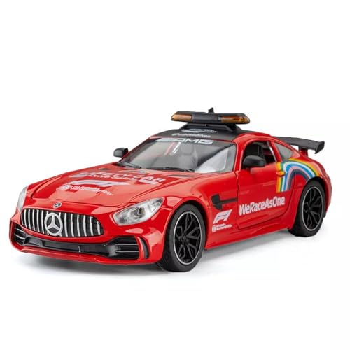 Image of BlackZone 1:24 Scale F1 Track Safety Car Compatible for Marcedes- GTR Diecast Model, Pull Back Toy Car with Light and Sound, Alloy Collectible for Kids and Adults (1:24 F1 Marcedes-RED)