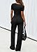 PRETTYGARDEN Womens 2 Piece Outfits Summer 2026 Ribbed Knit Button Short Sleeve Tops Casual Wide Leg Pants Lounge Sets(Black,Small)