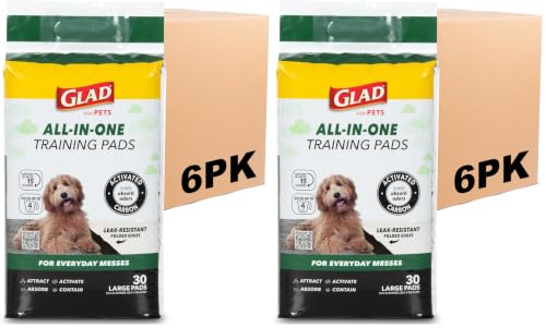 Image of Glad for Pets Activated Carbon Disposable Dog Training Pads, 100 Count, Large (Pack of 2)