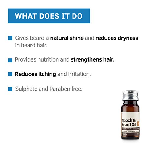Ustraa Woody Mooch and Beard Oil - 35ml - Shine & Nourishment for beard with Cedarwood Essential Oil & Vitamin E, No Paraben - Image 3
