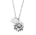 NOUMANDA Antique Silver Sunflower with Initial 26 Letter Necklace Custom A-Z Alphabet Cute Chic Pendant (K)