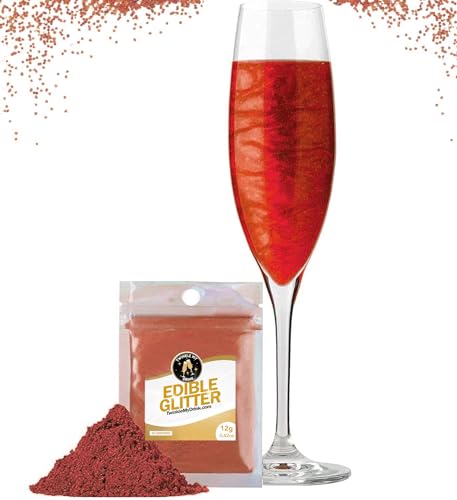 Twinkle my Drink® Pailletes comestibles Rouge Bourdeaux pour boissons - paillettes comestibles pour boissons, cocktails, vins mousseux et spiritueux - 12g pour plus de 60 boissons