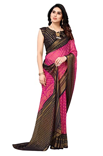 Image of Bee M Pee Designer Womens Woven Chiffon Brasso sarees for women Free