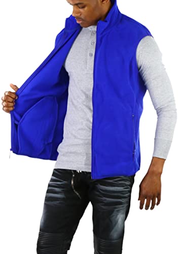 Image of ToBeInStyle Men's Zip Up Sleeveless High Collar Polar Fleece Vest