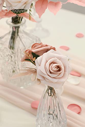 image for Floroom Artificial Flowers 25pcs Real Looking Warm Taupe & Nude Foam F