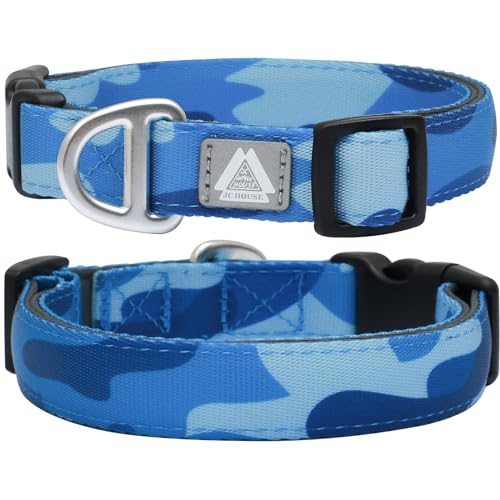 JC HOUSE Soft Padded Dog Collar, Neck 12&rsquo;&rsquo;-20&rsquo;&rsquo;, Adjustable Heavy Duty Collar with 3M...