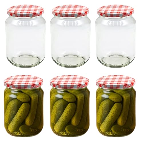 Devitre 6er Set Einmachgläser mit Deckel 720 ml Vorratsgläser mit Etiketten