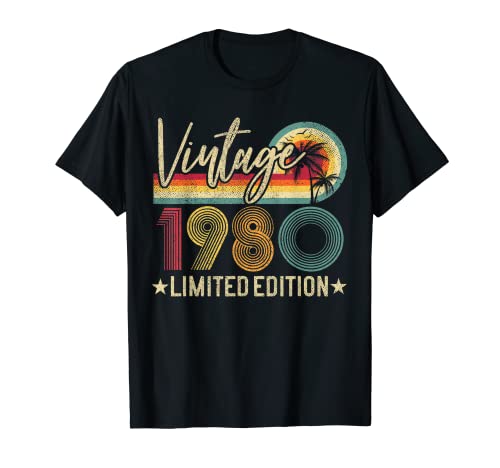 Vintage 1980 Retro 42nd Birthday Gift Limited Edition Retro Camiseta
