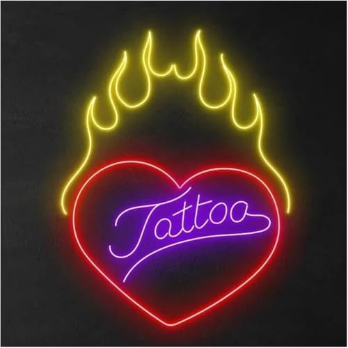 Néon signe Tatouage Enflammé décoratif pour l'ambiance shop
