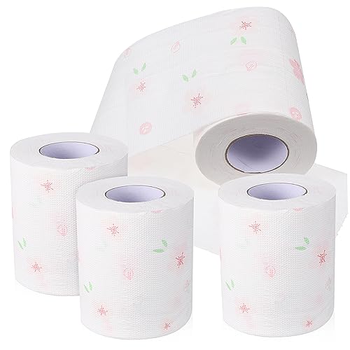 COLLBATH 4 Pezzi Carta Igienica Floreale Fazzoletti Da Bagno Decorativi Asciugamani Di Carta Articoli Per Bagno Casa E Ufficio